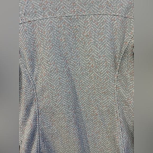 Columbia women’s herringbone pattern blue and white zip up fleece jacket. Size S - Picture 4 of 5